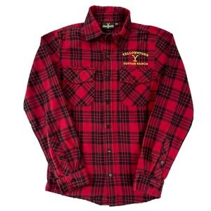 Yellowstone‎ Dutton Ranch Plaid Flannel Shirt Red Black Unisex XS EUC